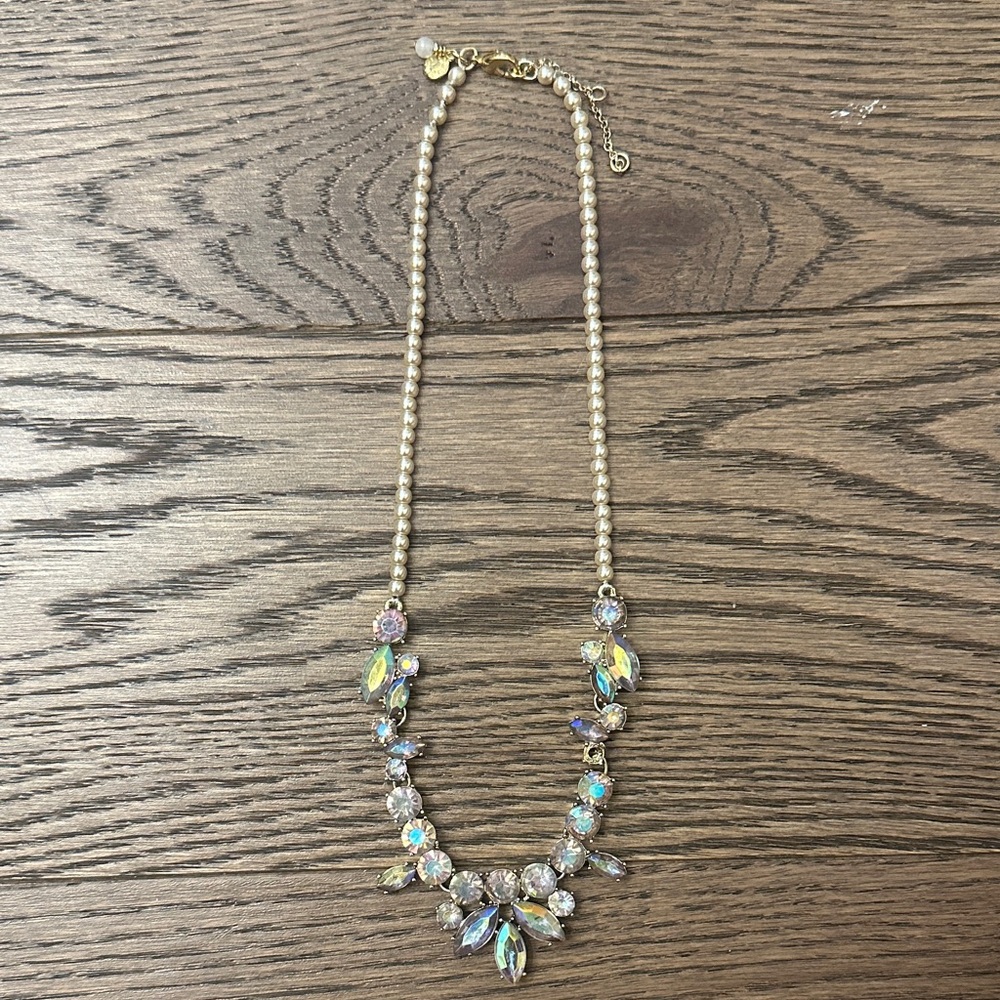 EUC Kids Crewcuts Pearl Necklace with Iridescent Crystals